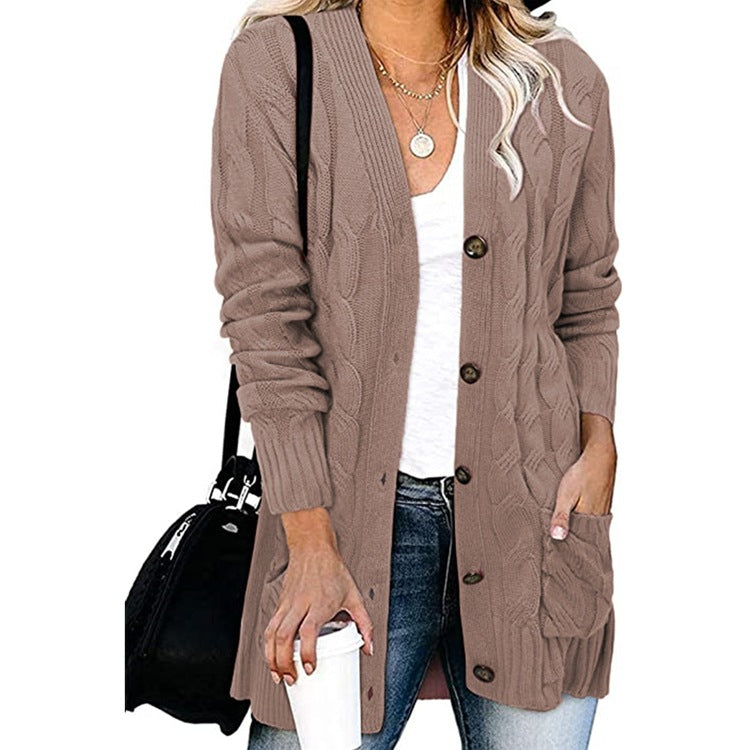 Damen Strickjacke mit Zopfdesign und praktischen Taschen Krohn-e