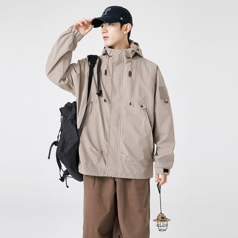 Herren Windbreaker-Jacke mit verstellbarem Kapuzenkragen und praktischen Taschen Krohn-e