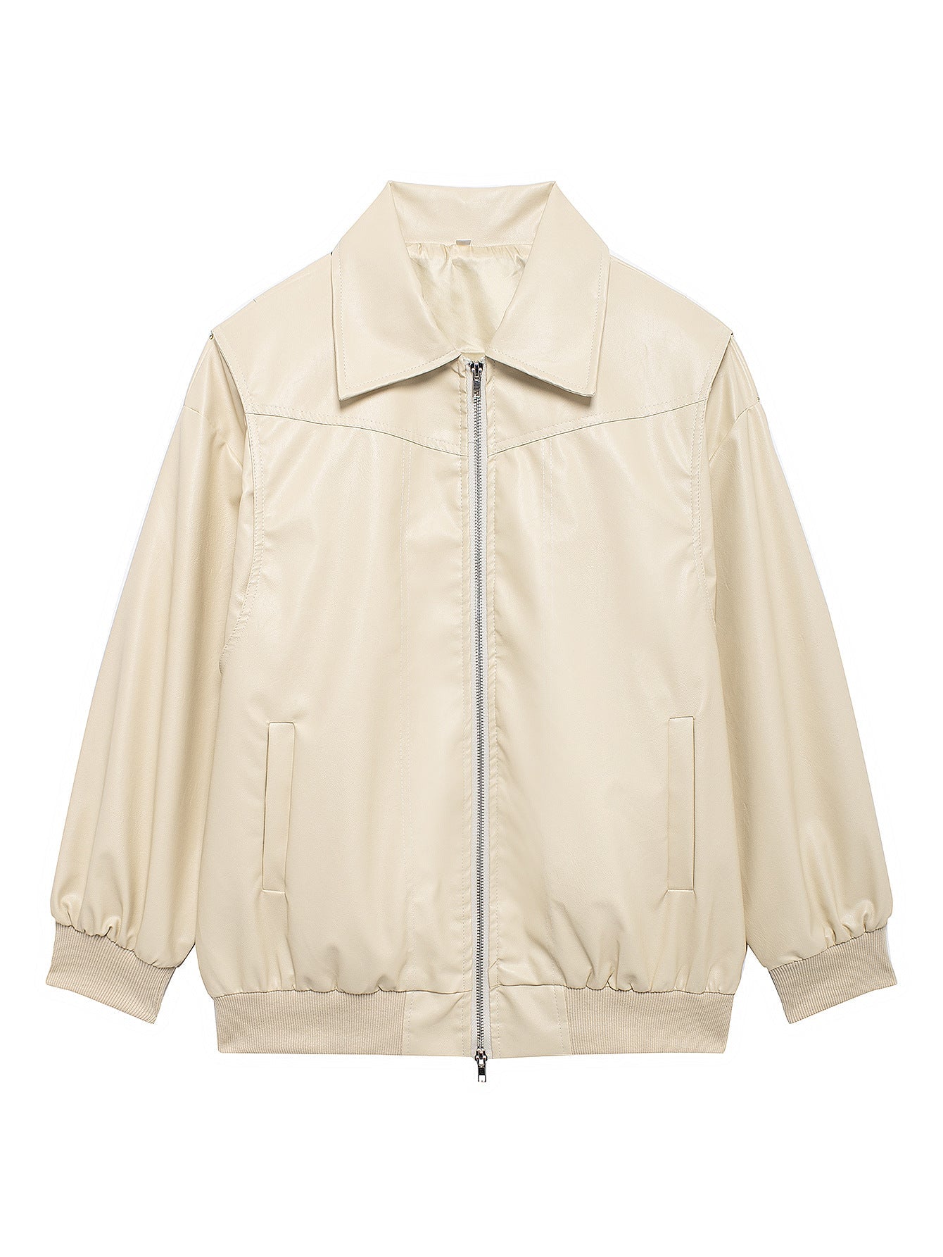 Damen Kunstlederjacke mit lässigem Schnitt und elastischem Saum Krohn-e