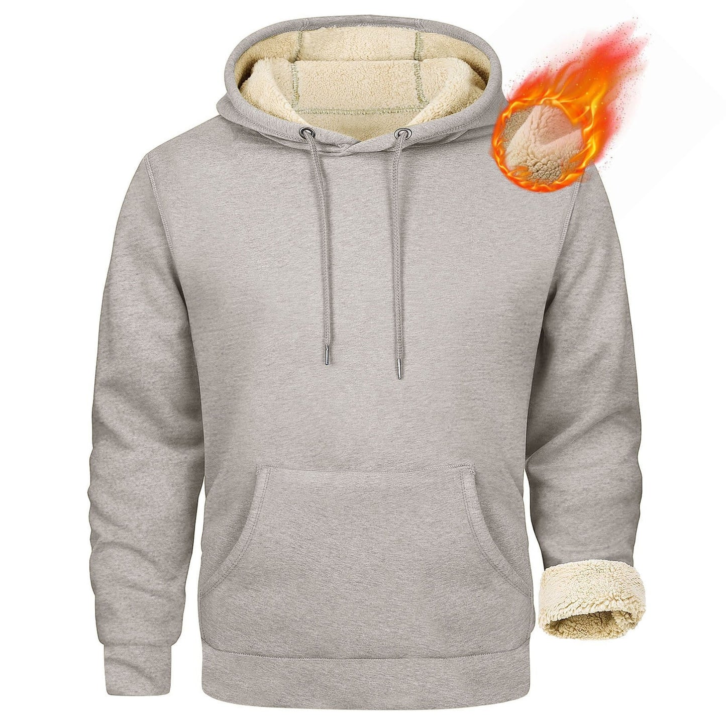 Herren Fleece-Kapuzenpullover mit innenliegendem Kuschelfutter Krohn-e