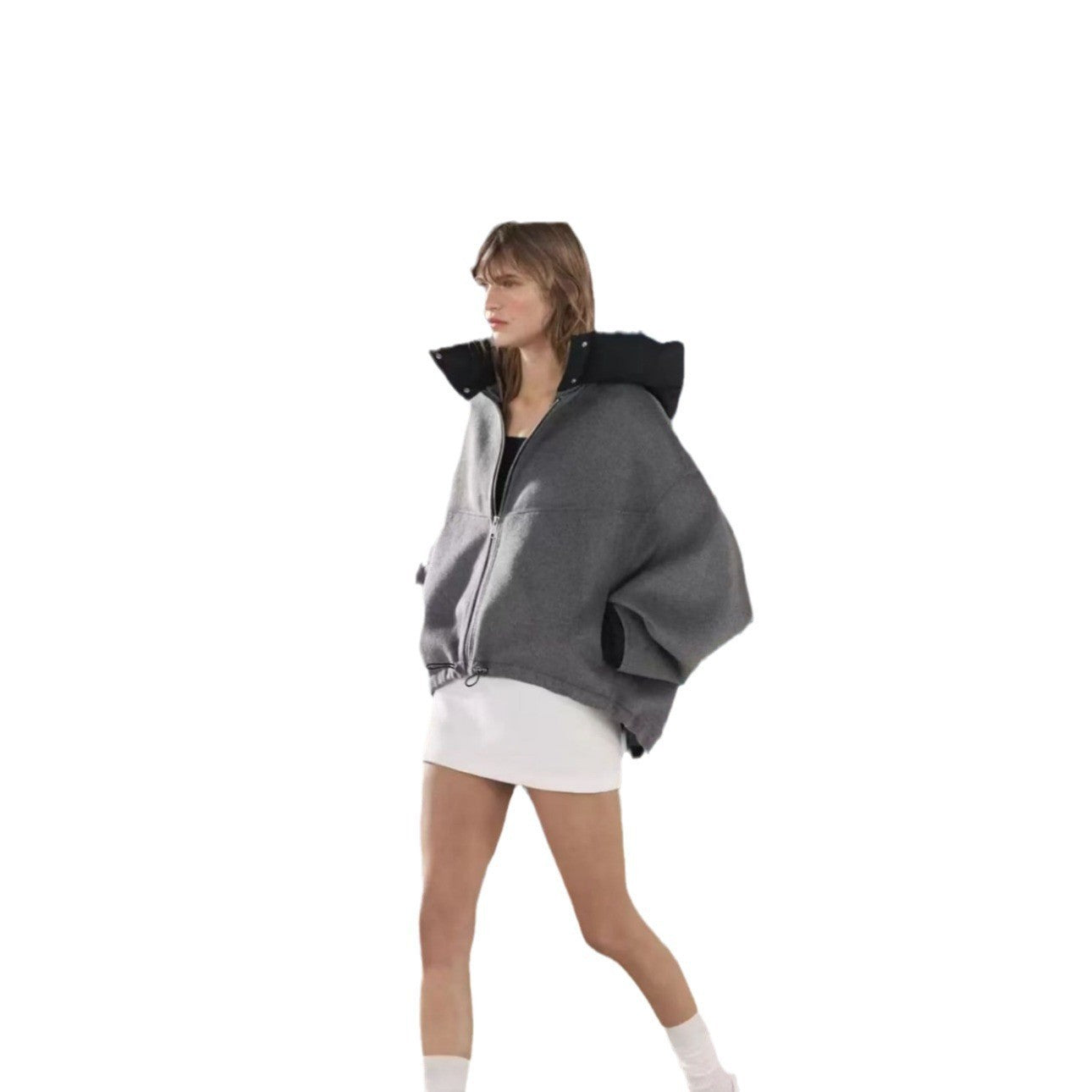 Damen modische Übergangsjacke mit kuscheliger Innenseite und verstellbarem Saum Krohn-e