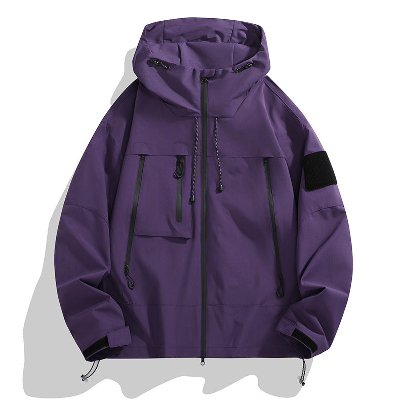 Herren funktionale Outdoor-Jacke mit verstellbarer Kapuze und mehreren Taschen Krohn-e