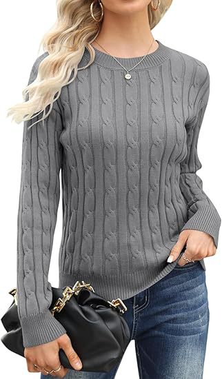 Damen klassischer Strickpullover mit Zopfdesign Krohn-e
