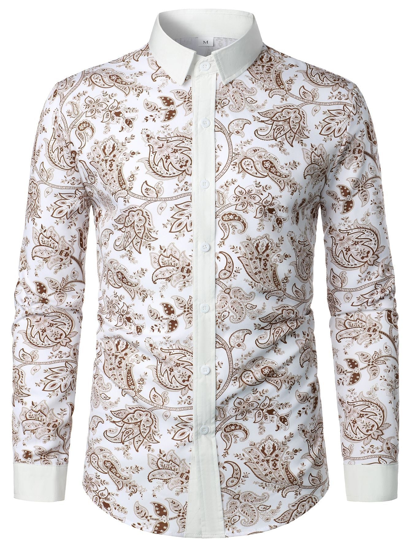 Herren Langarmhemd mit modernem Paisley-Design Krohn-e