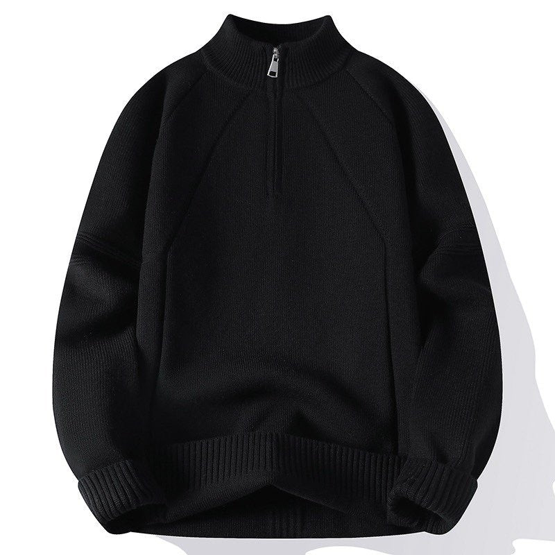 Herren Strickpullover mit hohem Kragen und Reißverschluss Krohn-e