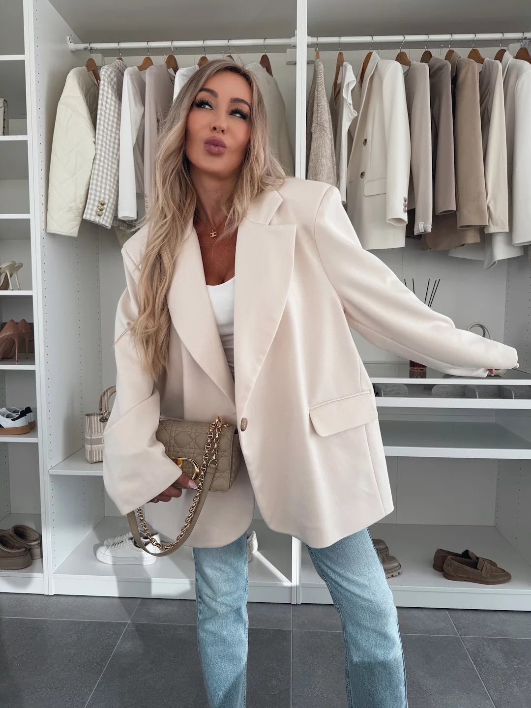 Damen lässiger Oversized Blazer Krohn-e