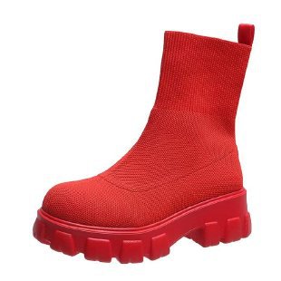 Damen trendige Stiefel mit hohem Schaft und robustem Plateau Krohn-e