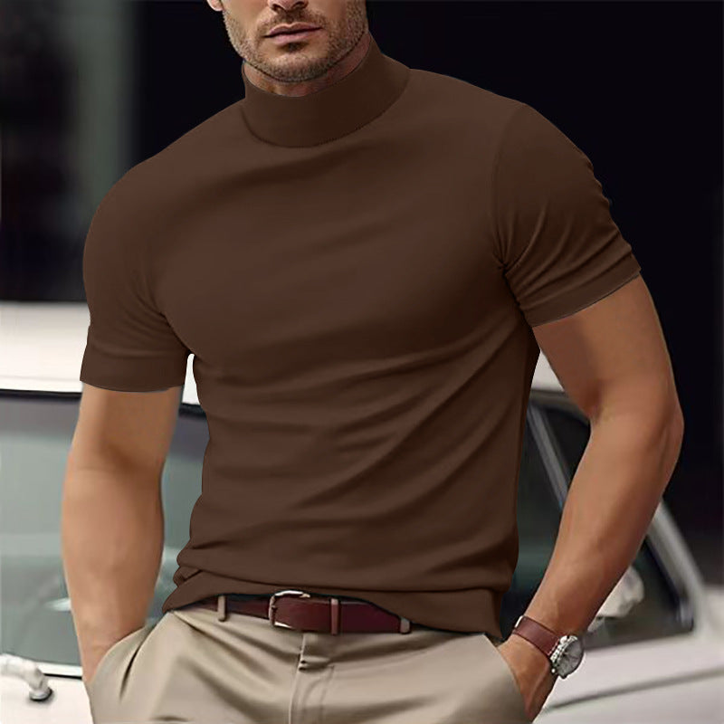Herren Kurzarm Turtleneck T-Shirt Krohn-e