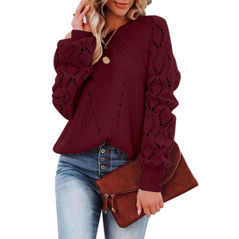 Krohn-e | Weiche Strickjacke mit Lochmuster Acryl Komfortabel und Elegant