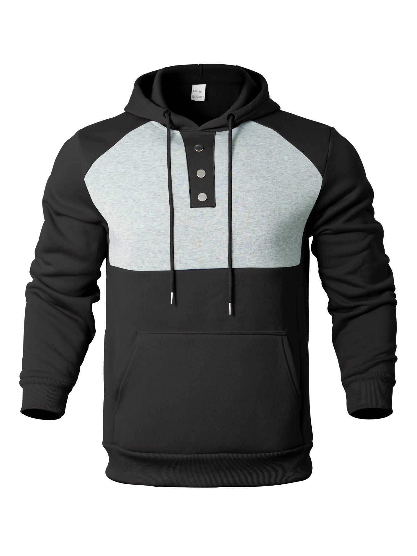 Herren Hoodie mit Knopfleiste und Kontrastdetails Krohn-e