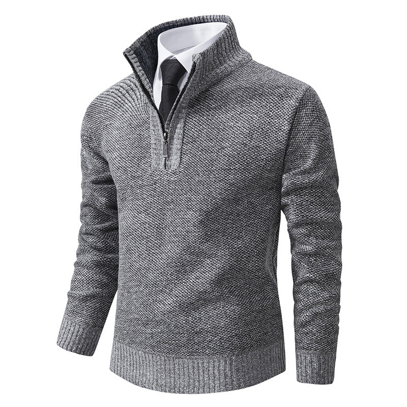 Herren Pullover mit modernem Reißverschluss und strukturierter Oberfläche Krohn-e