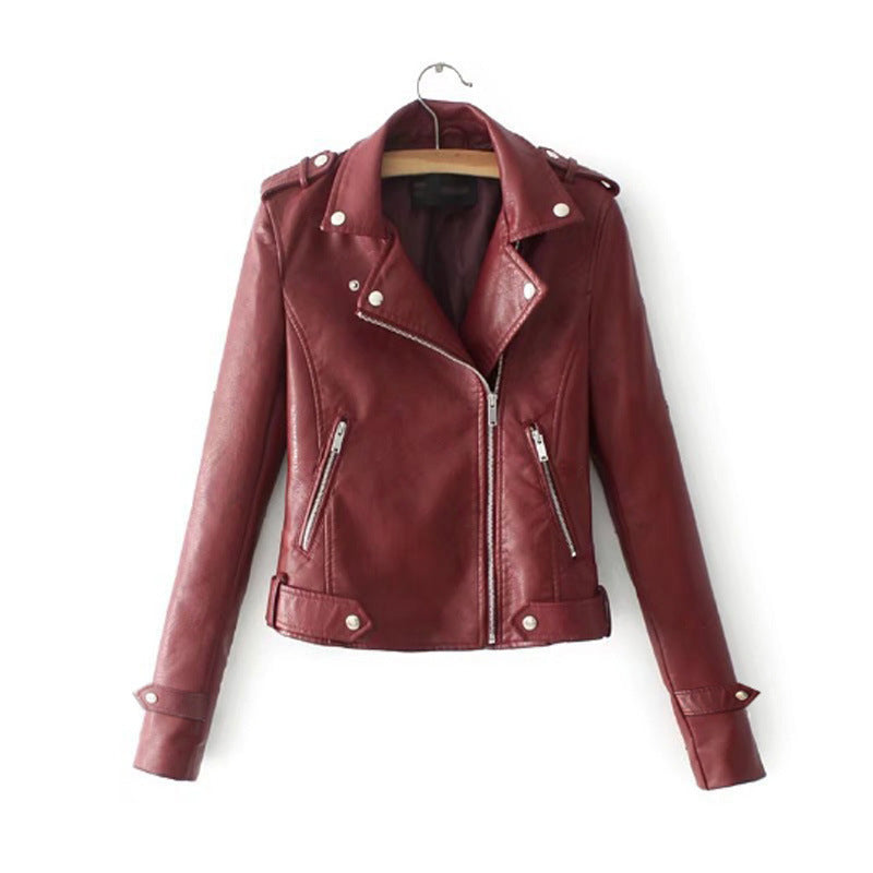 Damen stylische Kunstleder-Bikerjacke mit modischem Schnitt Krohn-e