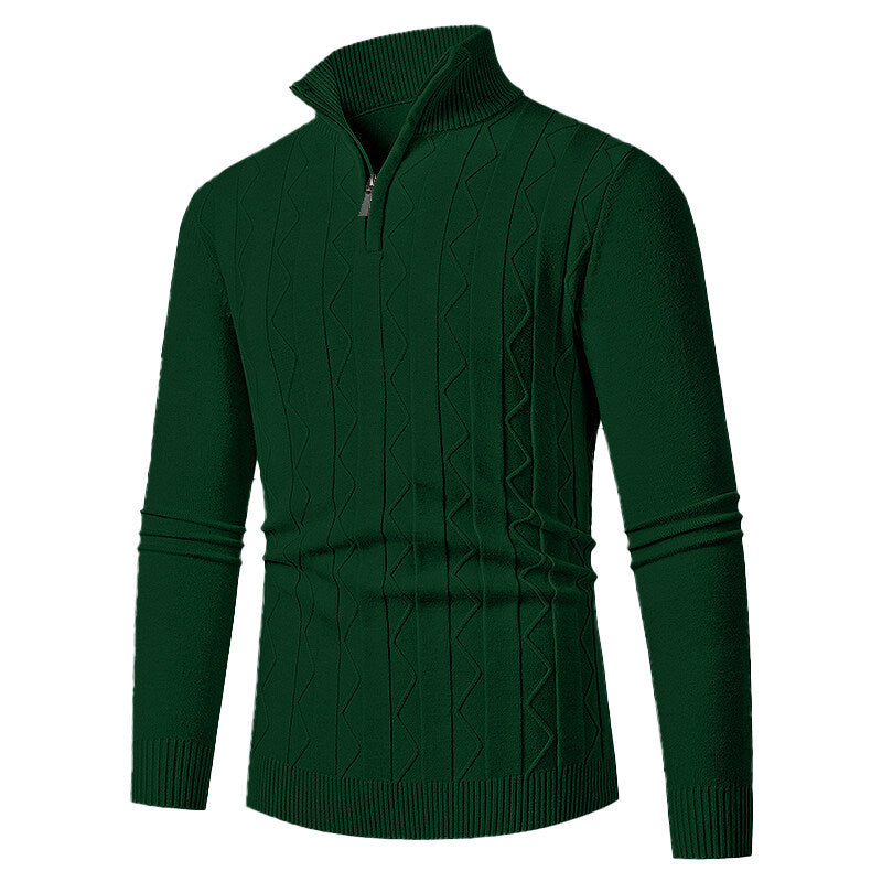 Herren Strickpullover mit stylischem Reißverschluss und Zopfmuster Krohn-e