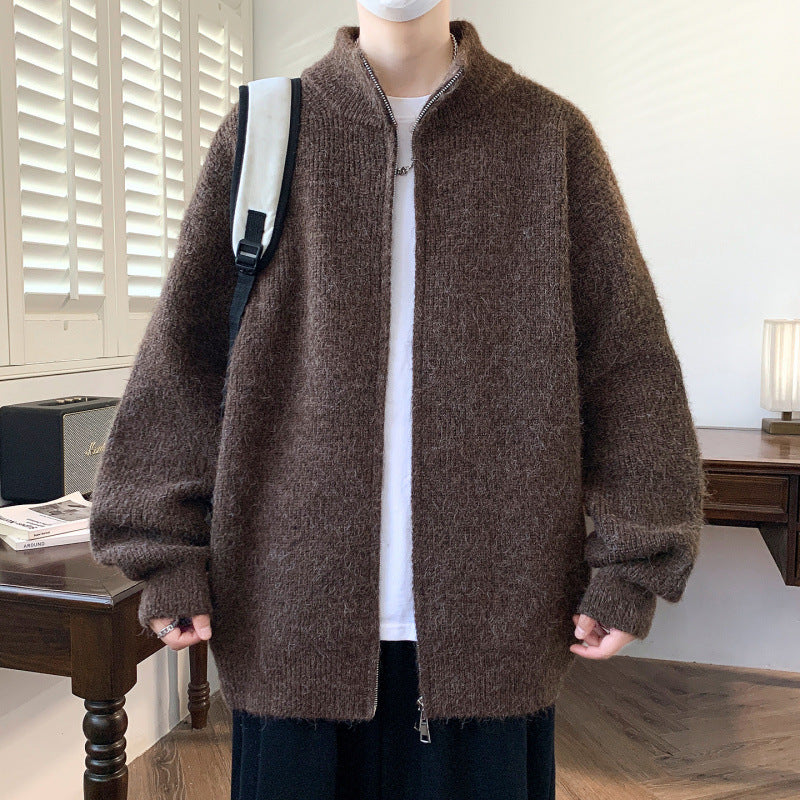 Damen Schicker und flauschiger Strickjacke mit hochgeschlossenem Reißverschluss Krohn-e
