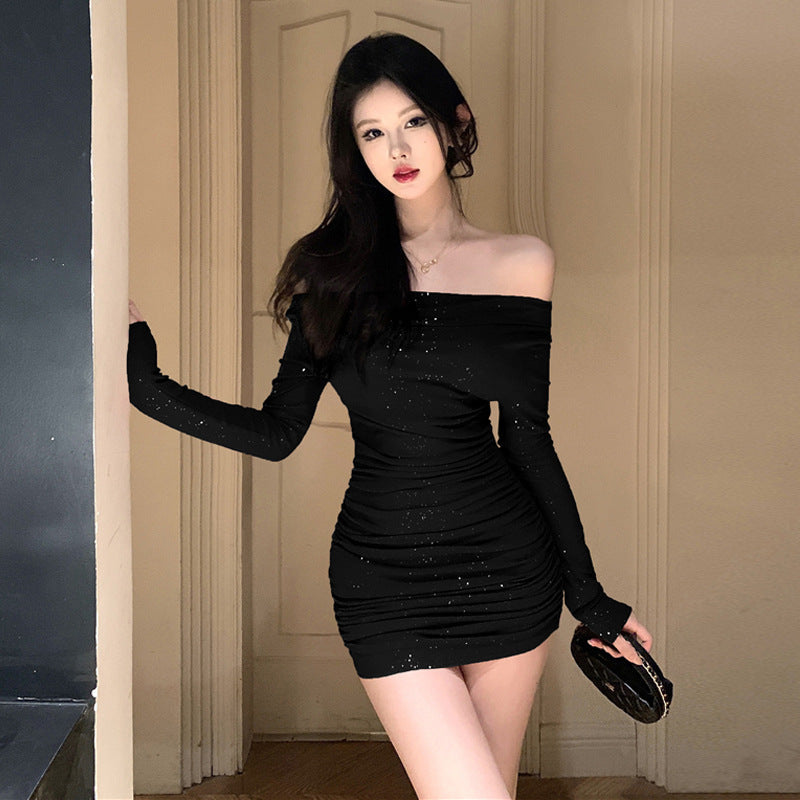 Fudus Glamouröses Pailletten-Rüschenkleid