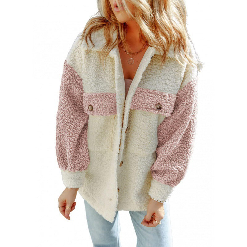 Damen kuschelige Teddyjacke mit praktischen Brusttaschen Krohn-e
