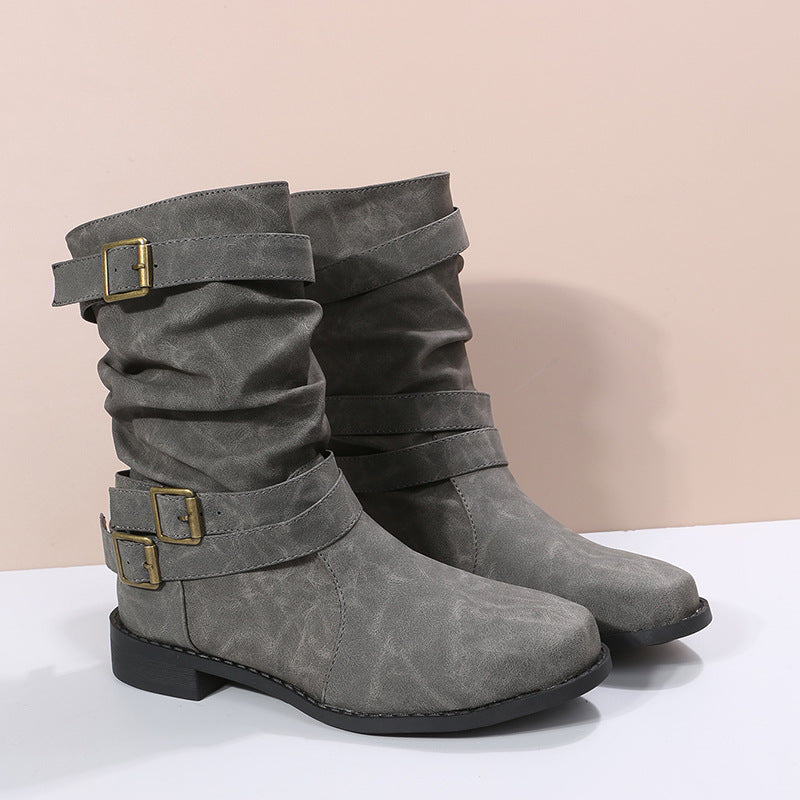 Damen Robuste Stiefel mit modischen Schnallen und lässigem Design Krohn-e