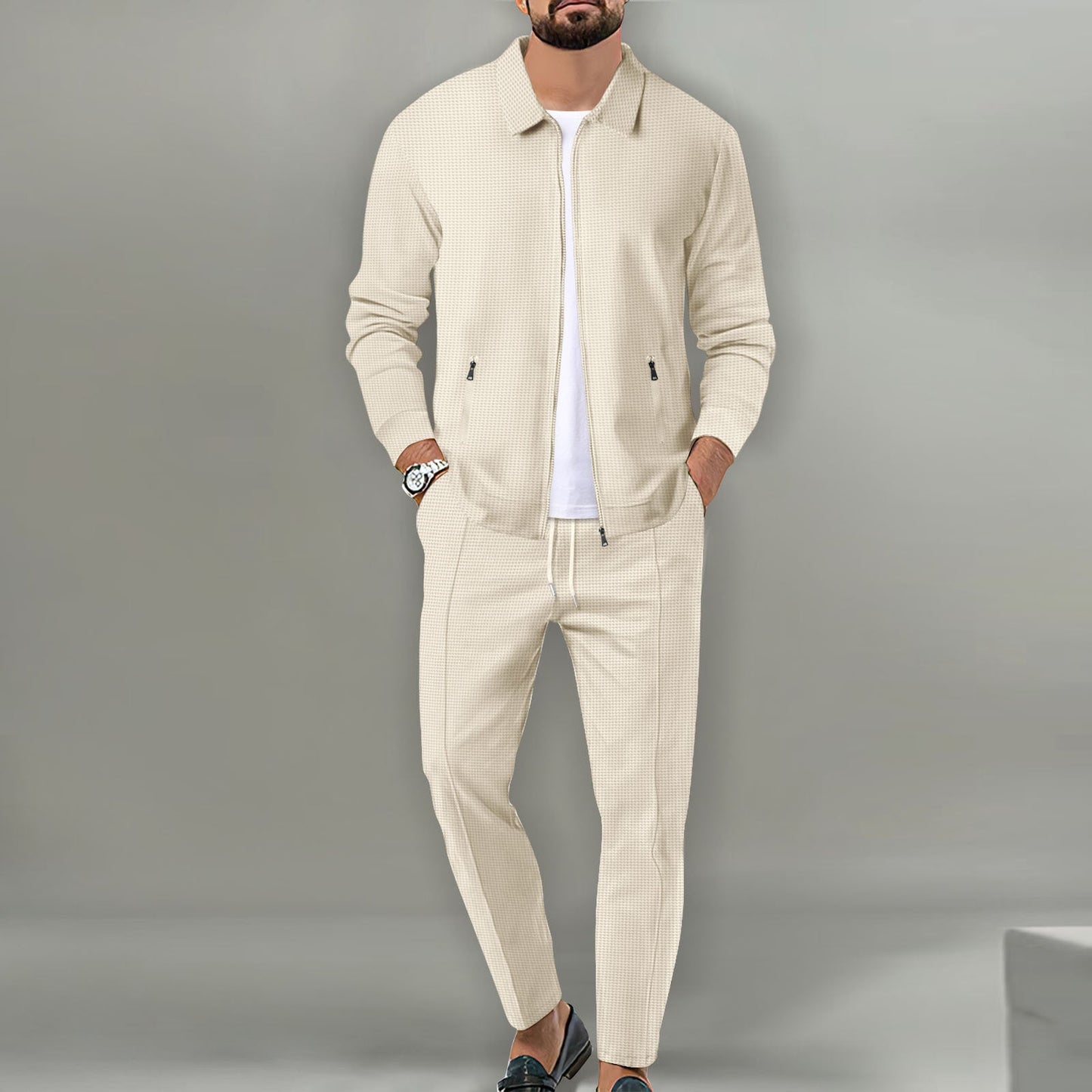 Herren sportliches Komplettset mit eleganter Oberjacke Krohn-e