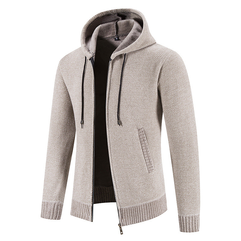 Herren Strickjacke mit Kapuze und strukturiertem Design Krohn-e