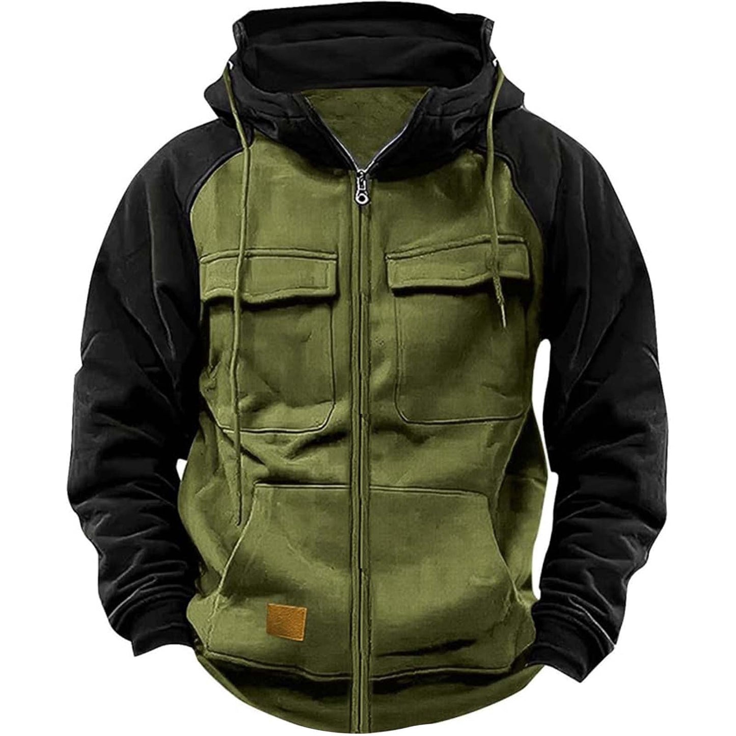 Herren Kapuzenjacke mit praktischen Vorder-Utility-Taschen und hohem Kragen Krohn-e