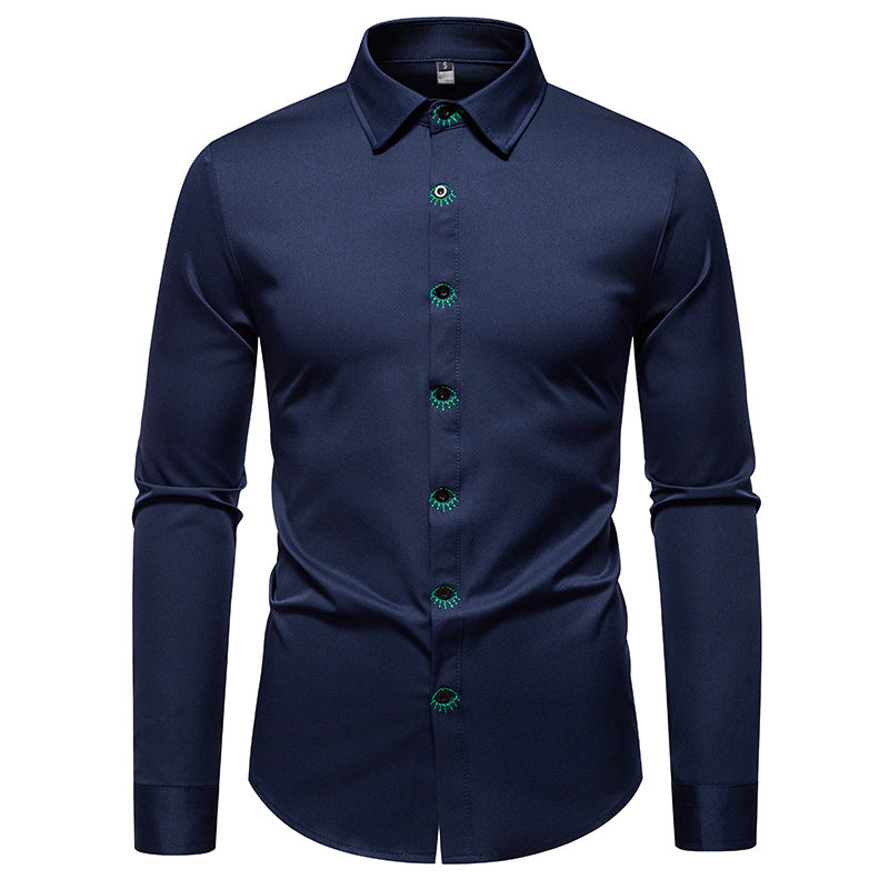 Herren Elegantes Langarmhemd mit kreativen Details Krohn-e