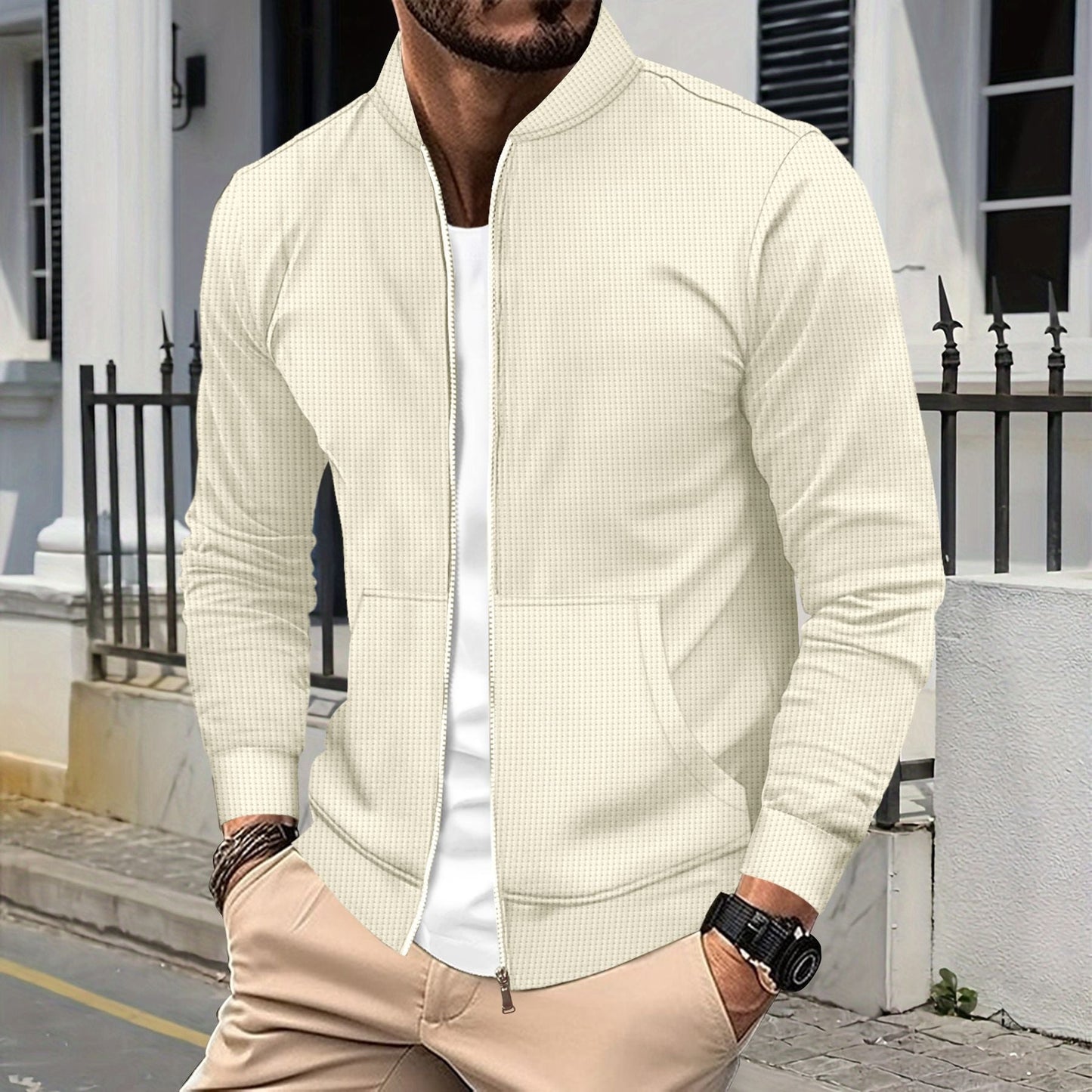 Herren sportliche Freizeitjacke mit Reißverschluss und praktischen Taschen Krohn-e