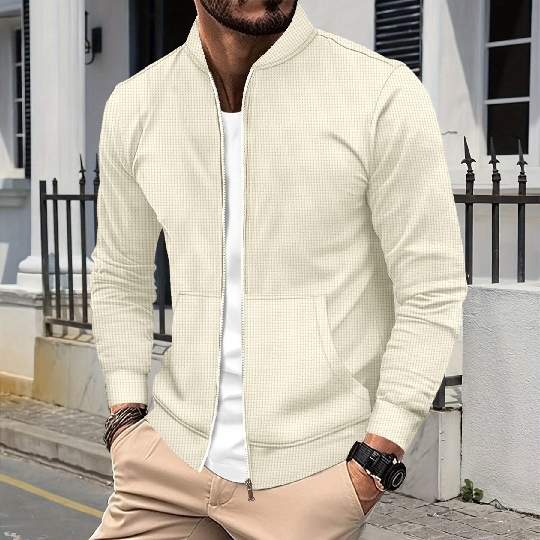 Herren sportliche Freizeitjacke mit Reißverschluss und praktischen Taschen Krohn-e