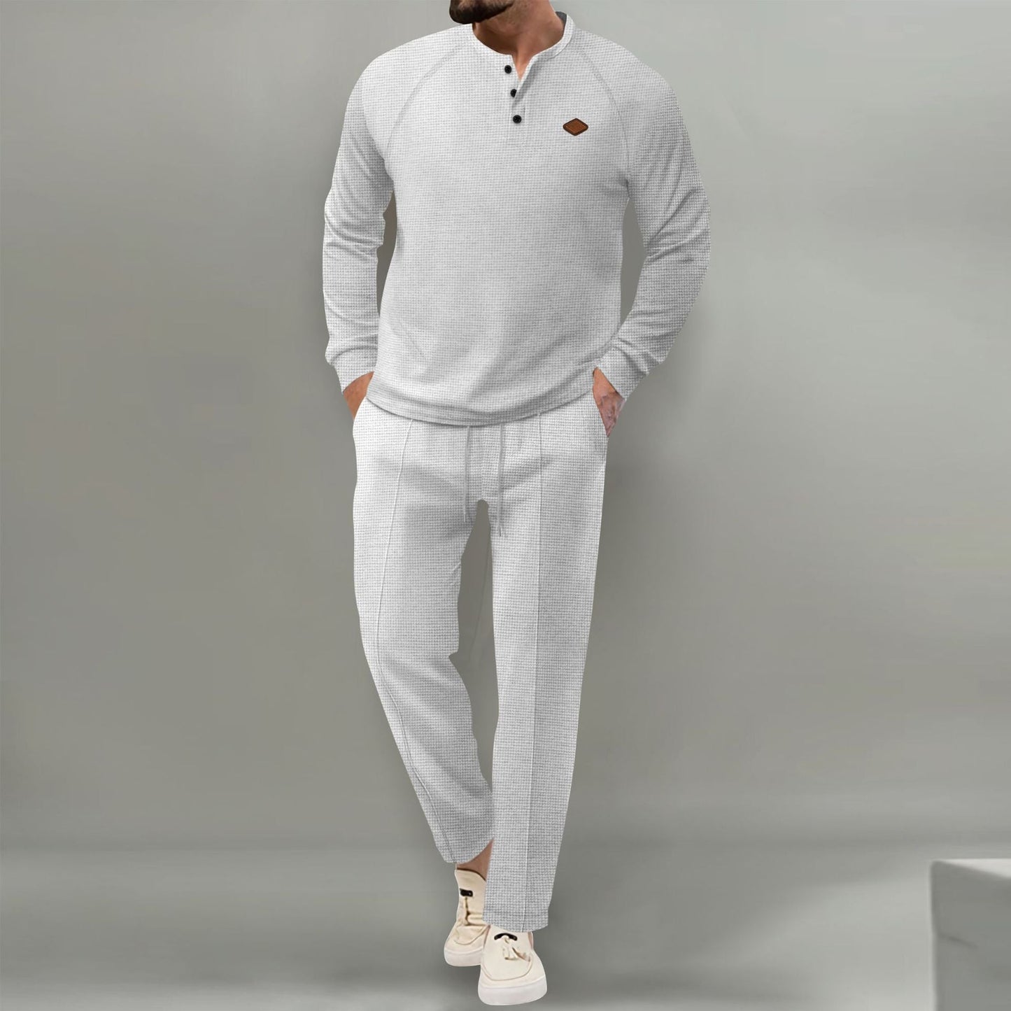 Herren hochwertiger Freizeitanzug mit Knopfleiste und eleganten Taschen Krohn-e
