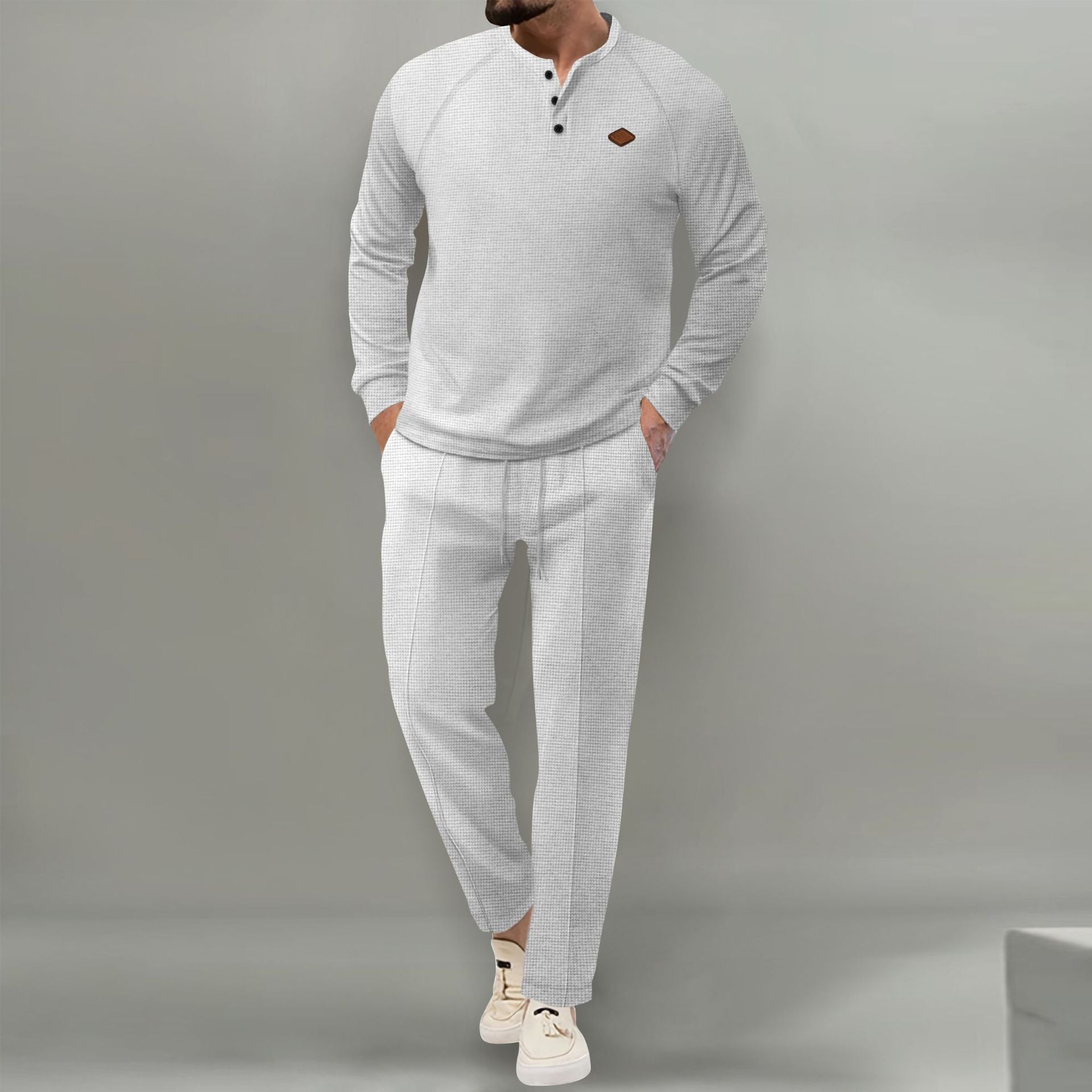 Herren hochwertiger Freizeitanzug mit Knopfleiste und eleganten Taschen Krohn-e