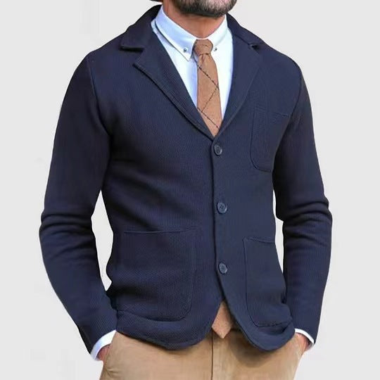 Herren stilvolle Strickjacke mit praktischen Taschen Krohn-e
