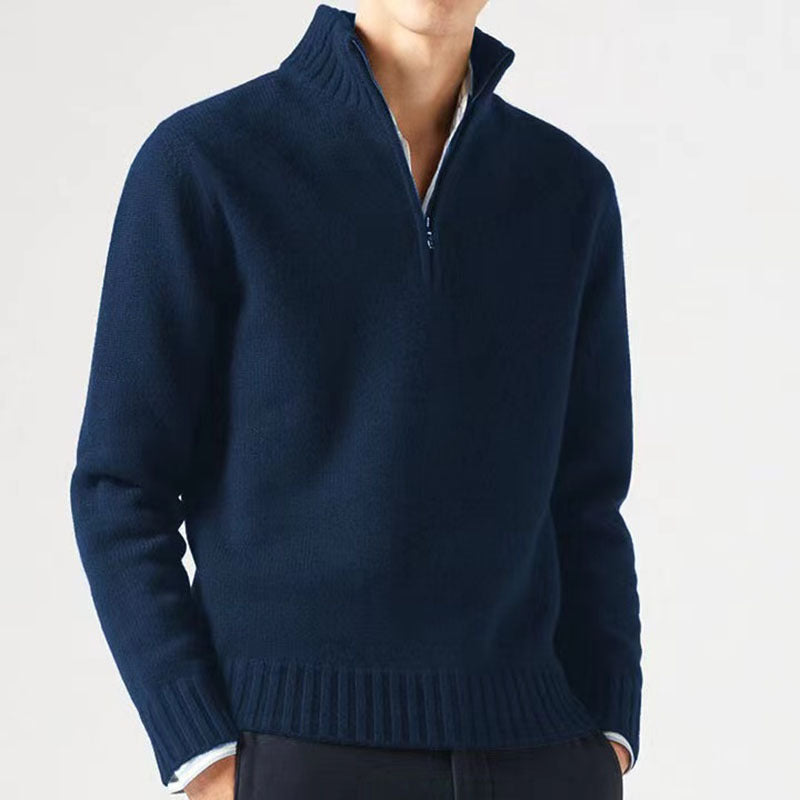 Herren Pullover mit hohem Kragen und modernem Reißverschluss Krohn-e