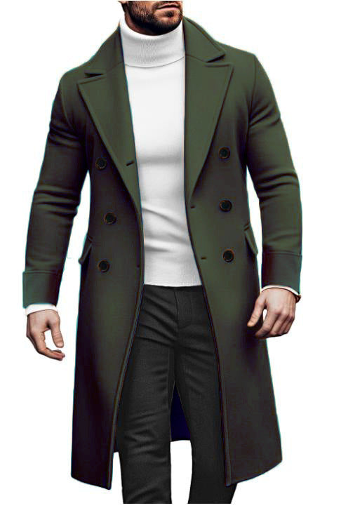 Herren eleganter Doppelmantel mit breitem Revers und praktischen Taschen Krohn-e