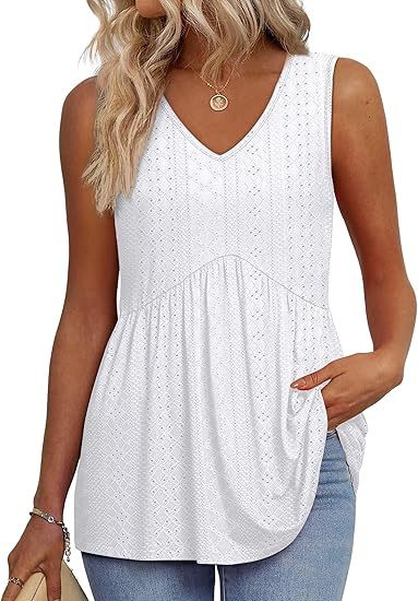 KROHN-E Damen Casual Top Ärmellos Relaxed Fit Vielseitig