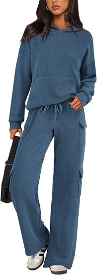 Damen Bequemes Lounge-Set mit Kapuze und weiten Hosen Krohn-e