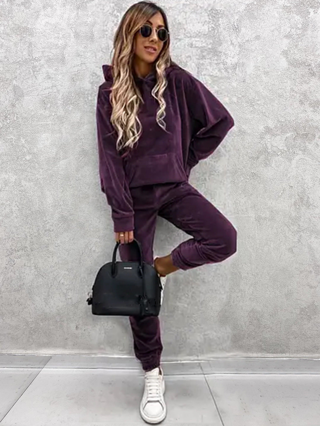 Damen kuscheliges Fleece-Set mit oversized Hoodie und bequemen Jogginghosen Krohn-e
