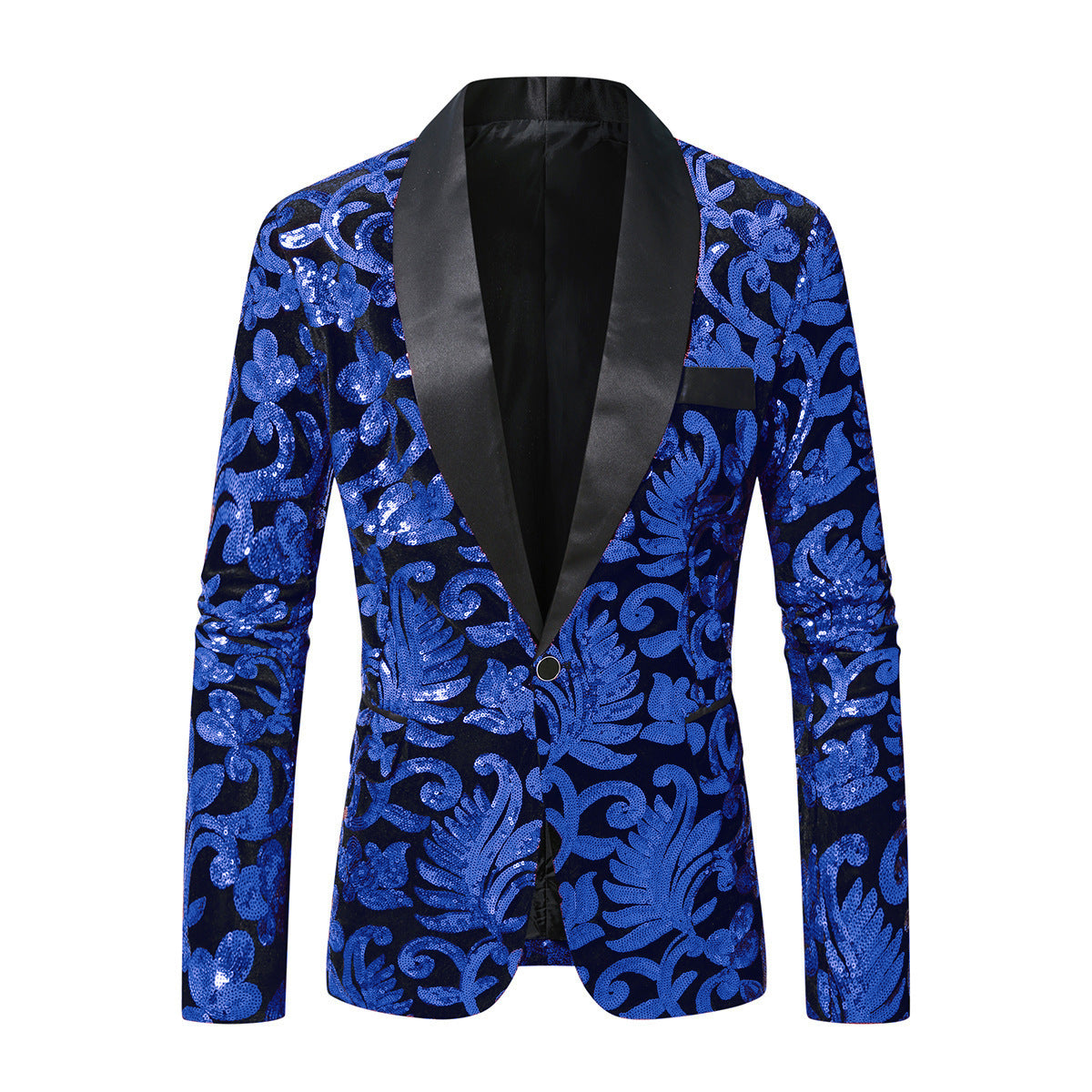 Herren glitzernder Anzugblazer mit floralen Paillettenmustern Krohn-e