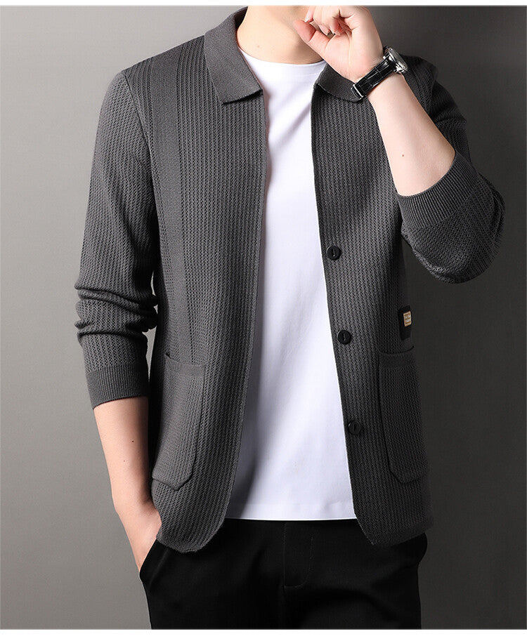 Herren Strickjacke mit hohem Kragen Krohn-e