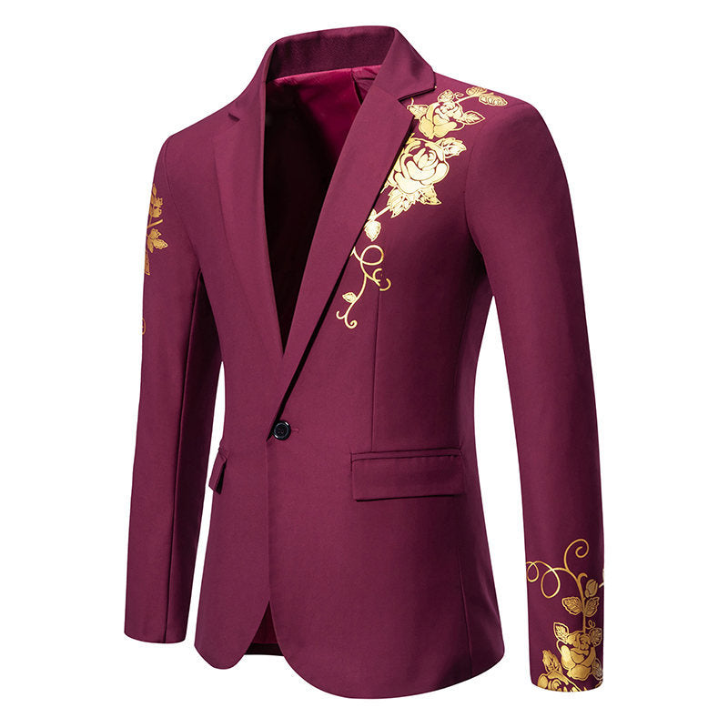 Herren eleganter Blazer mit floralem Gold-Design Krohn-e