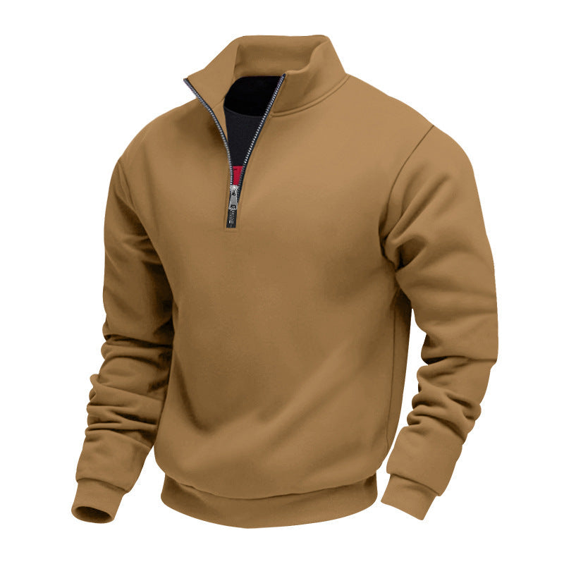 Herren leichter Fleecepullover mit Stehkragen und halblangem Reißverschluss Krohn-e