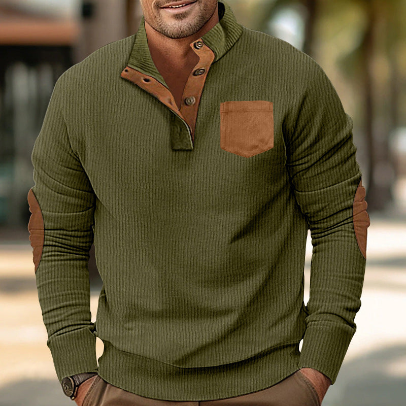Herren Komfortabler Pullover mit Stehkragen und Kontrastdetails Krohn-e