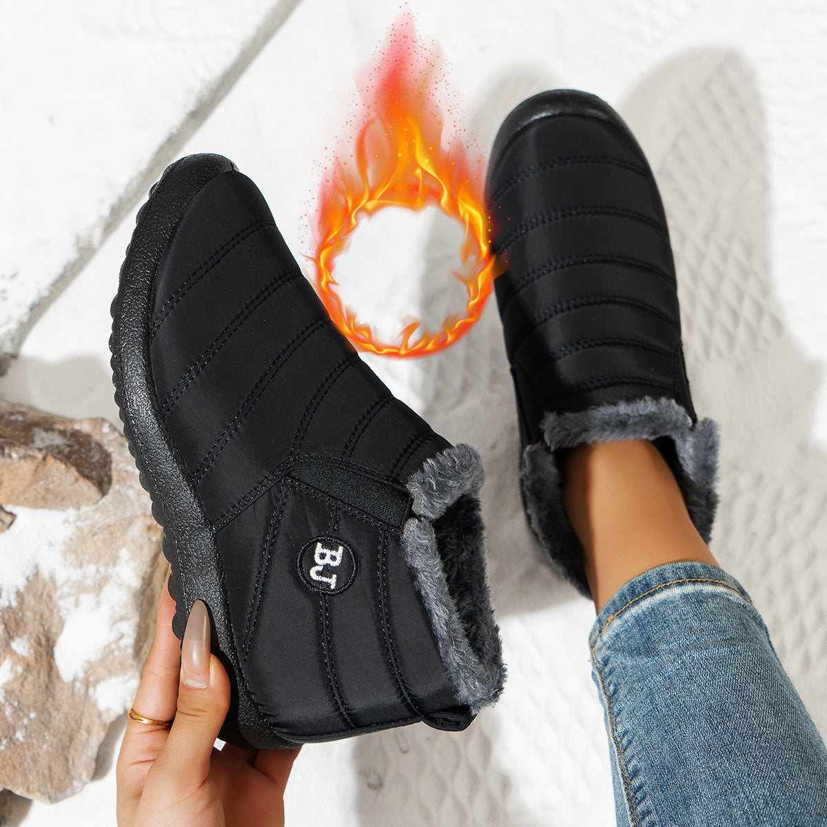 Damen Komfortable Winterboots mit kuscheligem Futter und rutschfester Sohle Krohn-e