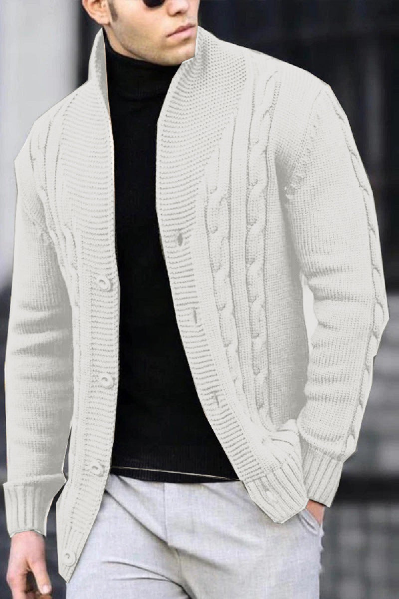 Herren Strickjacke mit robustem Zopfmuster und langlebigem Knopfverschluss Krohn-e