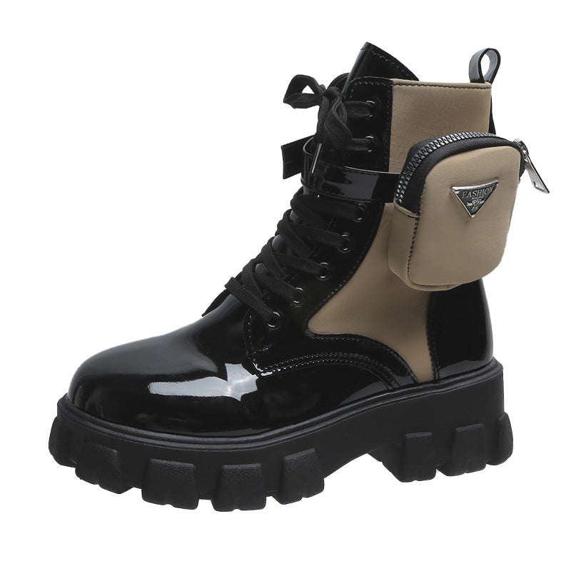 Damen Chunky Boots mit praktischem Seitentaschen-Design Krohn-e