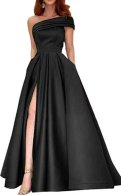 Fudus Elegantes Grünes Kleid mit hohem Beinschlitz