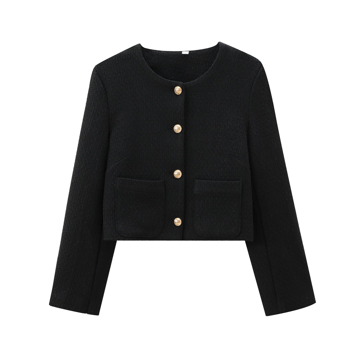 Damen elegante Kurzjacke im strukturierten Tweed-Stil mit praktischen Taschen Krohn-e