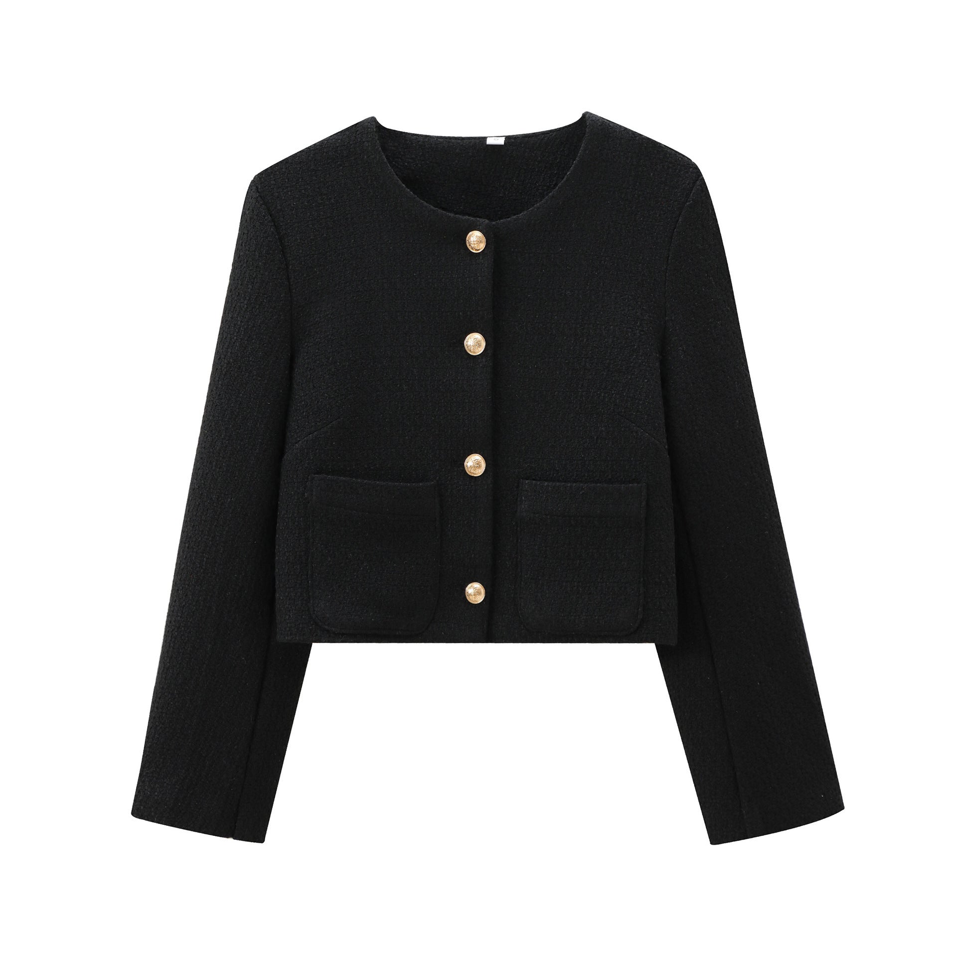 Damen elegante Kurzjacke im strukturierten Tweed-Stil mit praktischen Taschen Krohn-e