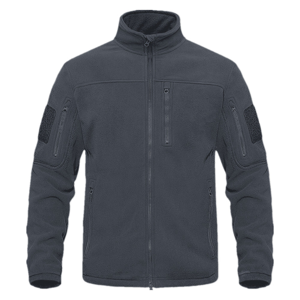 Herren Fleecejacke mit vielseitigen Taschen und hochschließendem Kragen Krohn-e