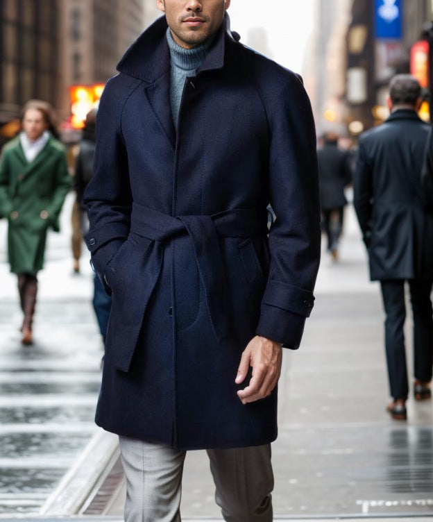 Herren Eleganter Woll-Trenchcoat Krohn-e