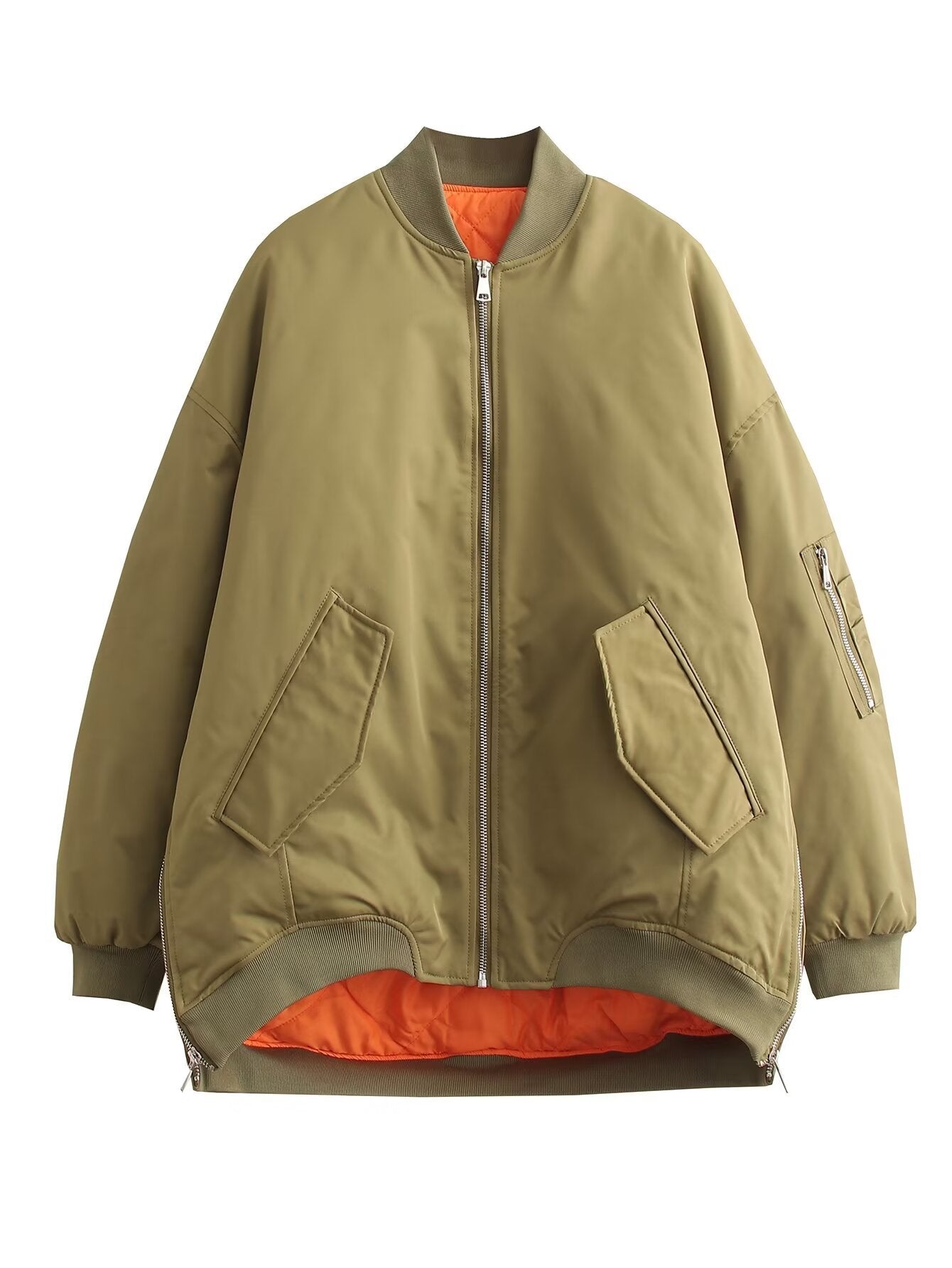 Damen oversized Bomberjacke mit technischen Details und praktischen Taschen Krohn-e