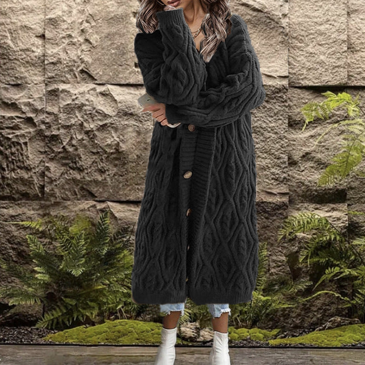 Damen Strickmantel mit kunstvollem Zopfmuster Krohn-e
